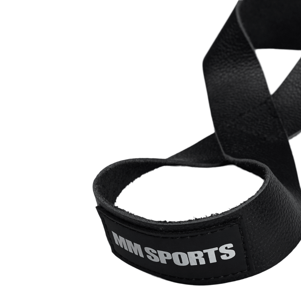 Figure 8 Lifting Leather Straps Black MM Sports